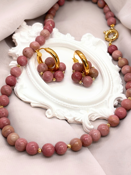 שרשרת מייבלין - אבן רודונייט טבעית