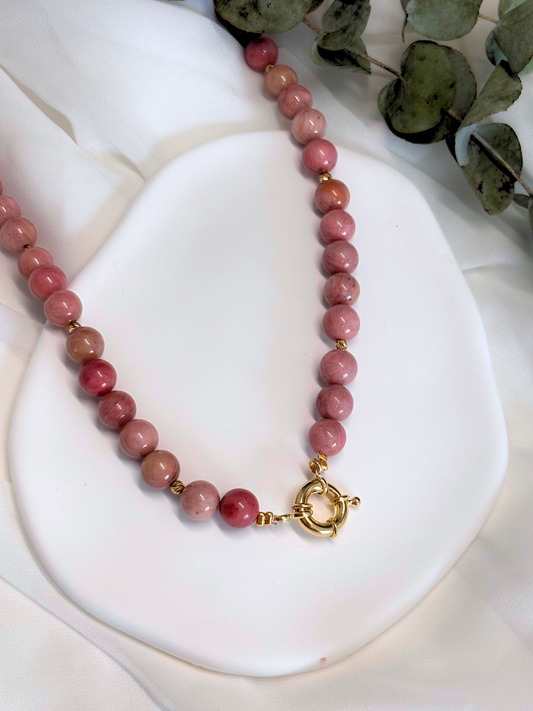 שרשרת מייבלין - אבן רודונייט טבעית