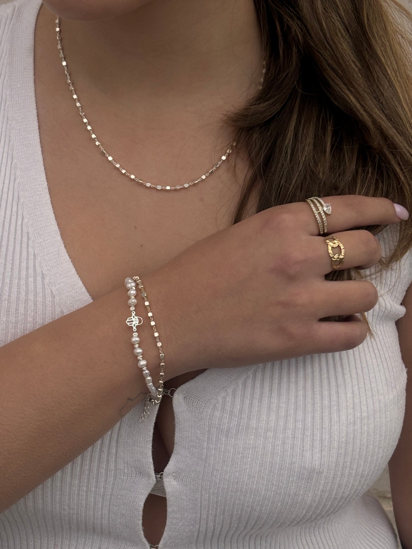 צמיד ריבועים כסף 925