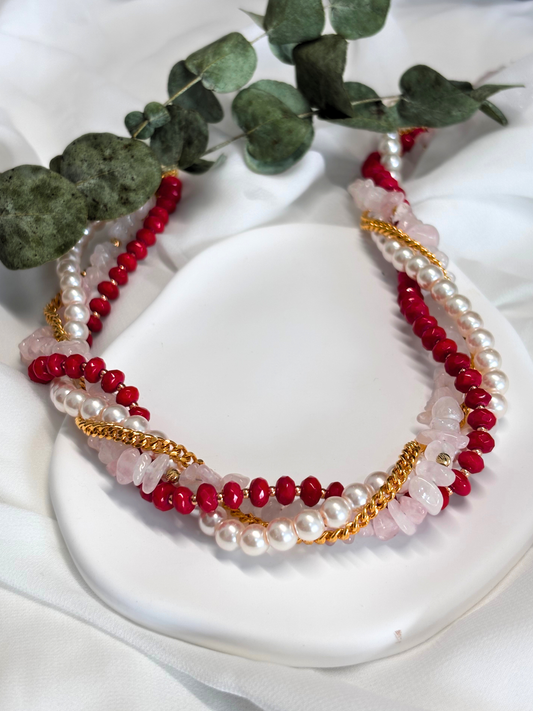 שרשרת Torsade Pink