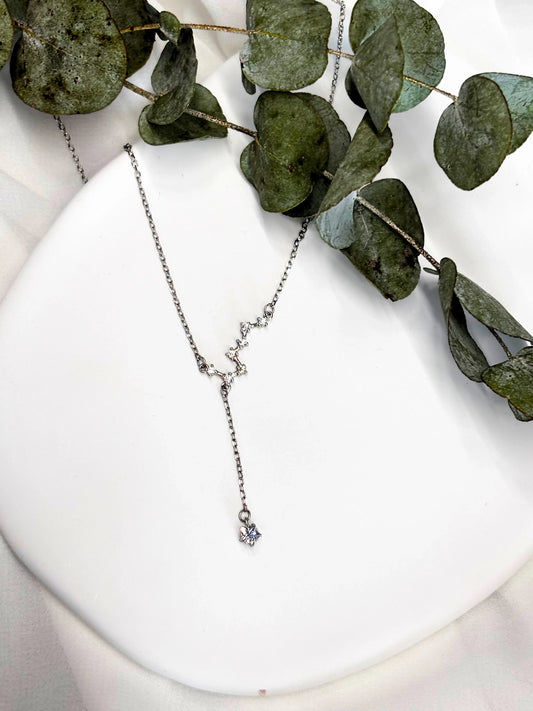 שרשרת כוכב נופל - שרשרת כסף 925 עם תליון זרקונים - M.Bren