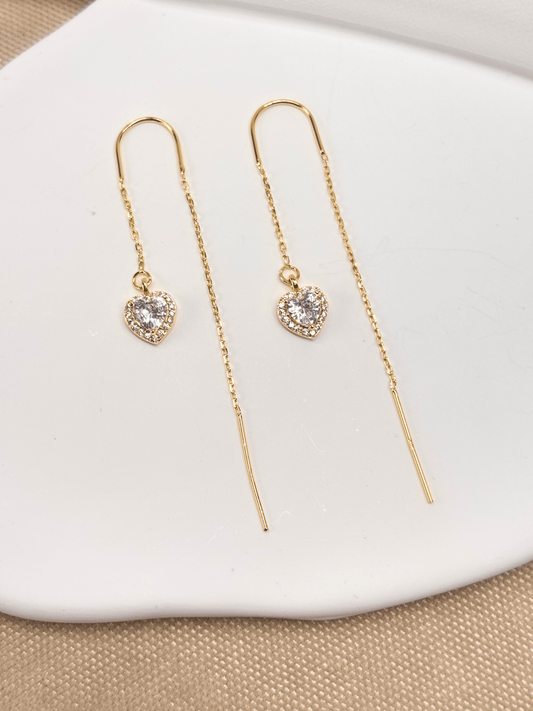 עגיל ג׳ופיטר - כסף 925 ולב זירקון