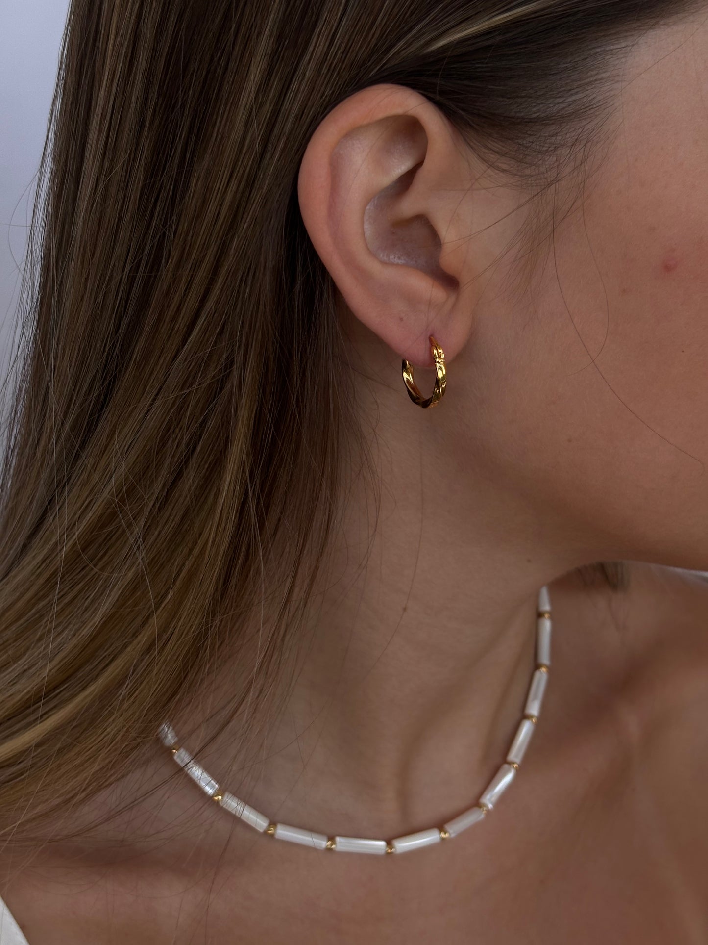 עגיל חישוק טוויסט - כסף 925 - M.Bren