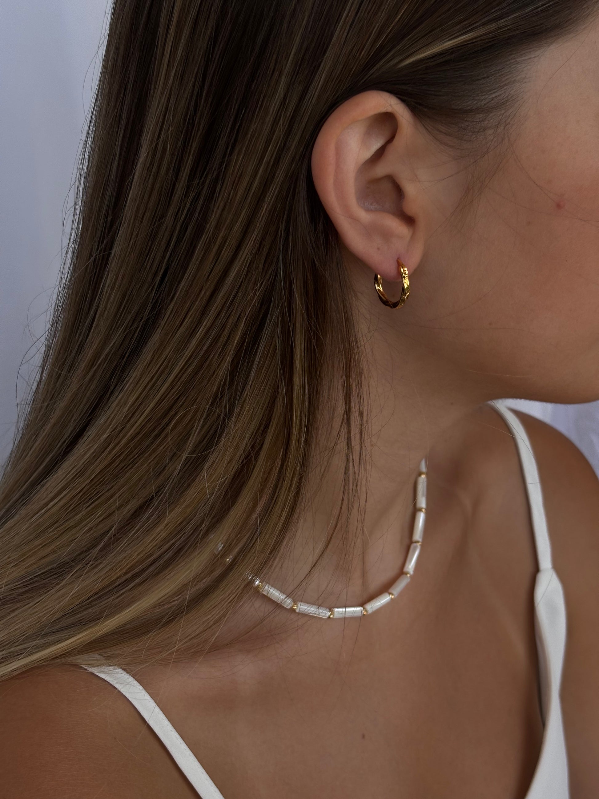 עגיל חישוק טוויסט - כסף 925 - M.Bren