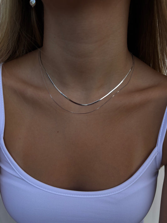 שרשרת מנילה - שרשרת נחש כפולה כסף 925 - M.Bren