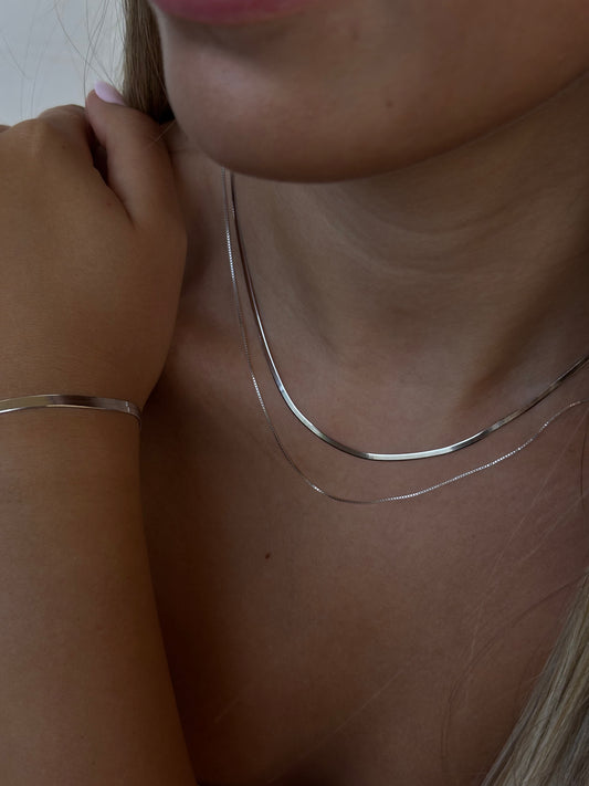 שרשרת מנילה - שרשרת נחש כפולה כסף 925 - M.Bren