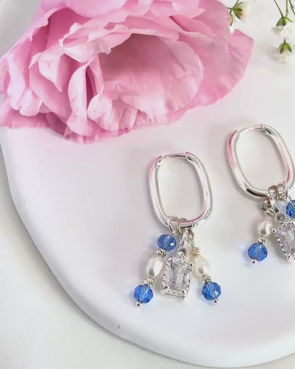 עגיל סברינה - תכלת