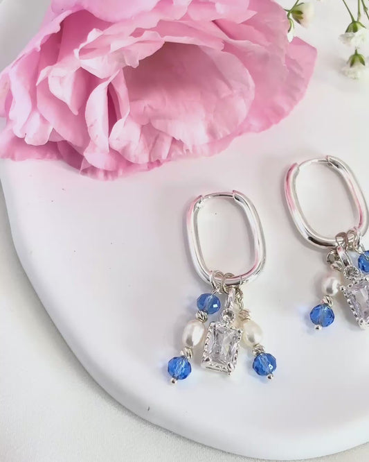 עגיל סברינה - תכלת